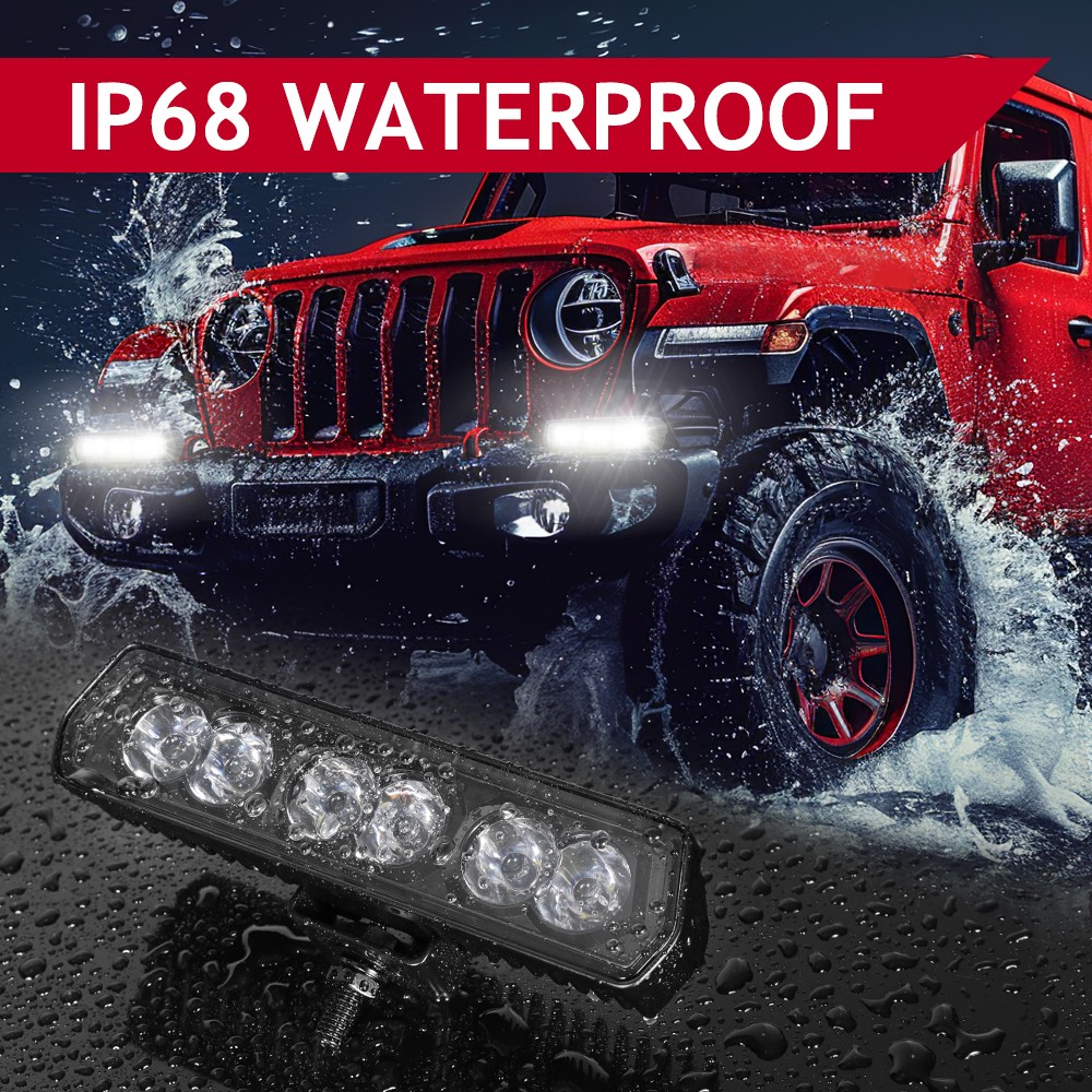 2x 6inch LED Work Light Bar Spot Pods Offroad Driving Truck 4WD SUV ATV Fog Lamp - Image 5