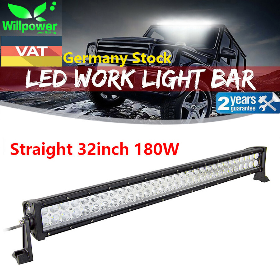 32" 180W LED Light Bar Spot Flood Combo Work Lamp 4x4WD Boat UTE Driving ATV Car