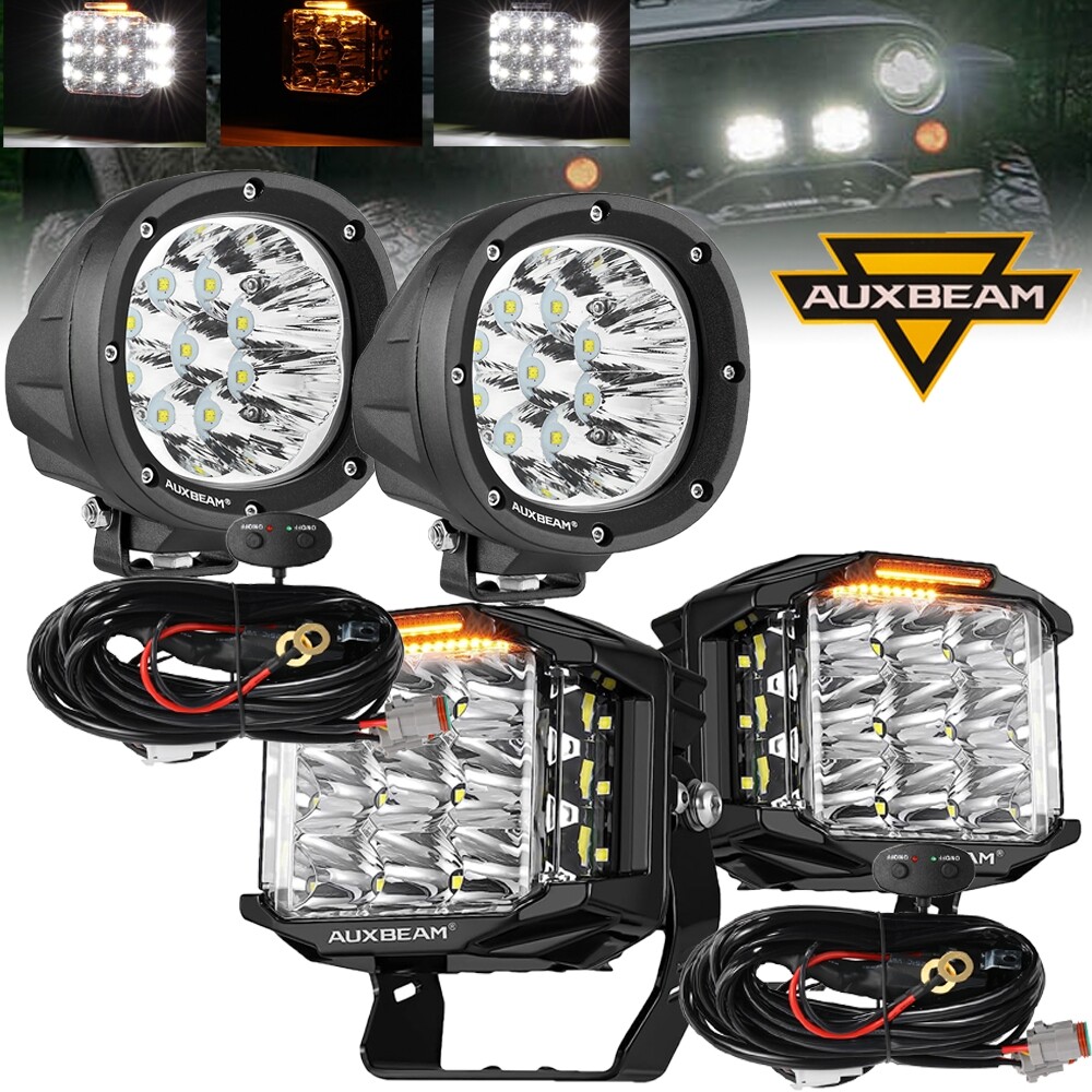AUXBEAM 4" PULGADAS/5" LED Barra de luces de trabajo Todoterreno Barco ATV UTV 4x4 Faros antiniebla de trabajo-