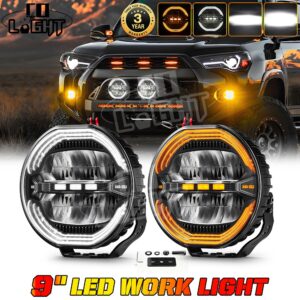 AUXBEAM 9" LED Luz de Trabajo Vainas Offroad Lámpara de Conducción DRL para SUV UTV ATV 4x4-