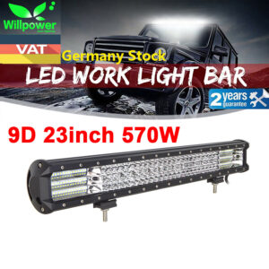 9D 22inch 570W Quad Row Led Work Light Bar for Jeep Truck Car Off road 4WD SUV