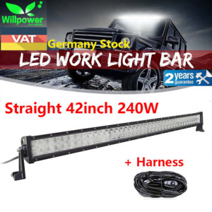 42inch 240W Combo Spot Flood LED Light Bar Offroad Driving Lamp Work SUV CAR 4WD