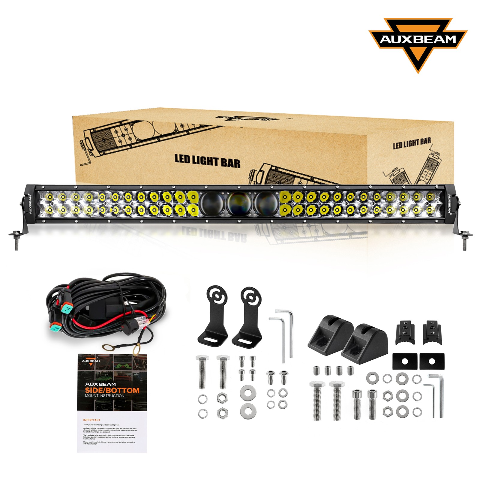 AUXBEAM 5D-PRO Series 32" Barra de Luz LED Lámpara de Conducción Todoterreno ATV 4x4 Para Hummer- - Image 3