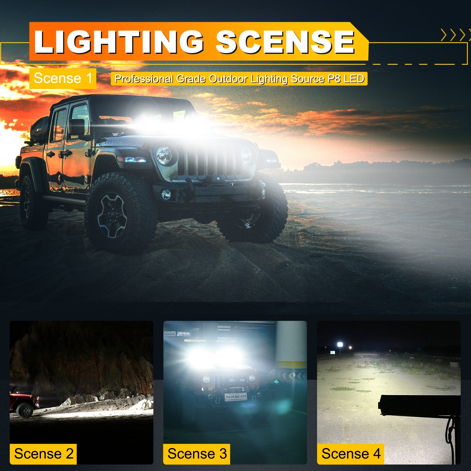 AUXBEAM 5D-PRO Series 32" Barra de Luz LED Lámpara de Conducción Todoterreno ATV 4x4 Para Hummer- - Image 5