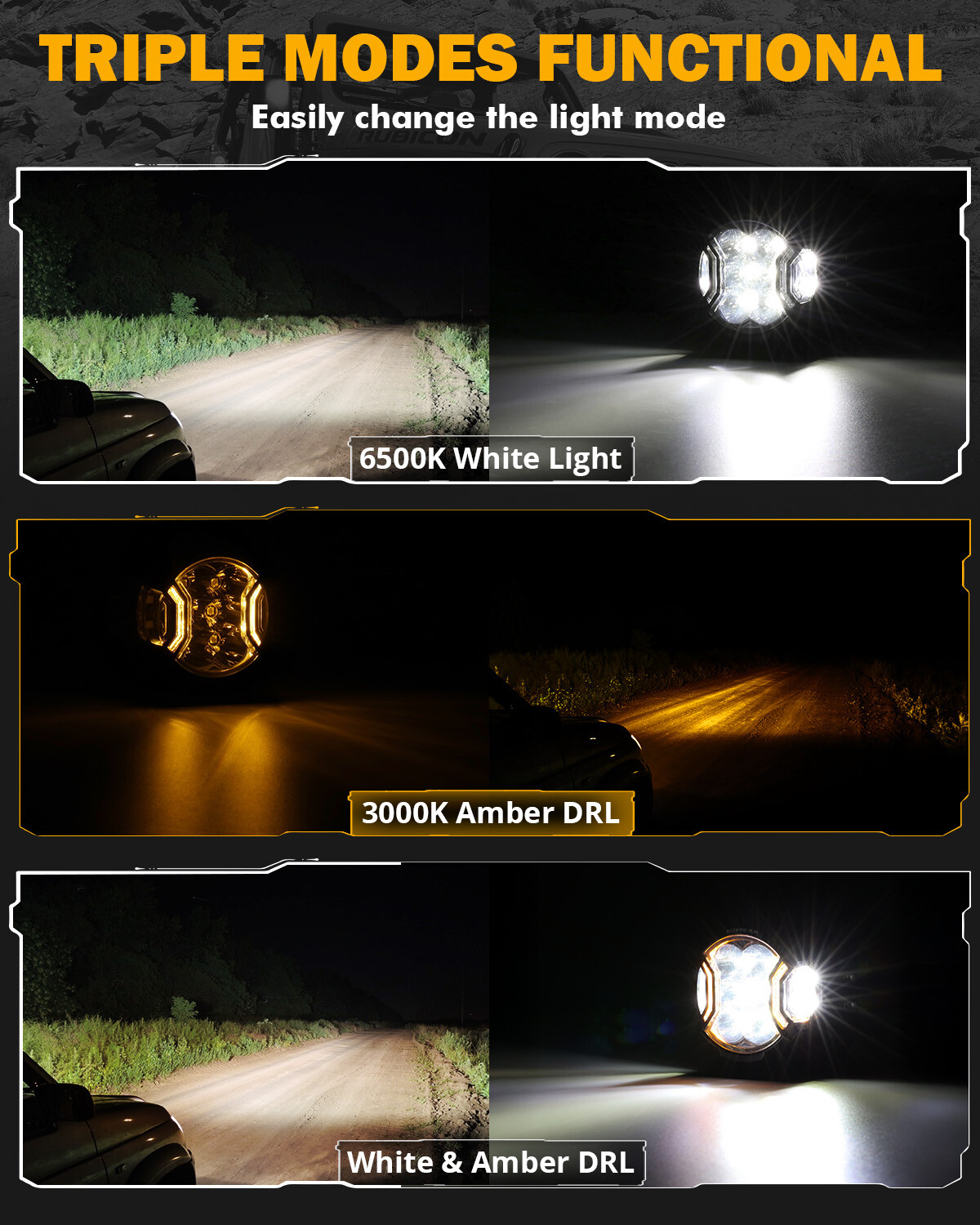 AUXBEAM 3" LED Barra de Luz de Trabajo Cubo Spot Pods Conducción Todoterreno Tractor ATV 4x4 DRL- - Image 3