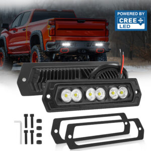 2 piezas barras de luz LED de montaje empotrado de 8" parachoques trasero vainas inversas todoterreno camioneta 4x4-