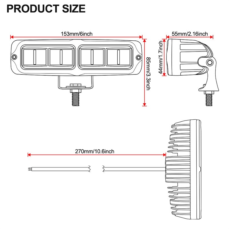 6inch LED Work Light Bars Flood Spot Fog Lamp Offroad Driving Truck 4WD SUV ATV - Image 4