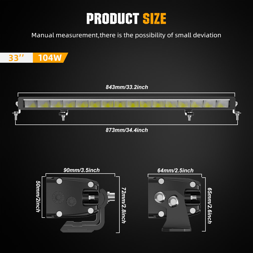 Barra de luz LED de 32 pulgadas DRL Spot Flood Combo conducción 4x4 camión todoterreno UTV SUV 34"- - Image 3