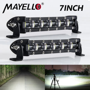 Par de mini barras de luz de trabajo LED de 7" punto inundación conducción todoterreno ATV 4x4 SUV UTV UTE-