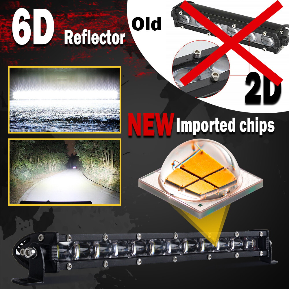 Par de mini barras de luz de trabajo LED de 7" punto inundación conducción todoterreno ATV 4x4 SUV UTV UTE- - Image 5