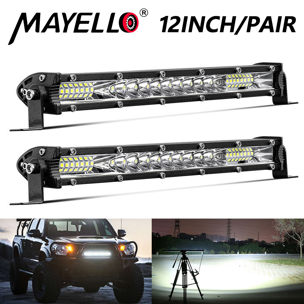 PAR DE BARRAS DE LUZ LED más delgadas de 12 pulgadas niebla todoterreno DRL camión 4x4 UTV SUV ATV barco-
