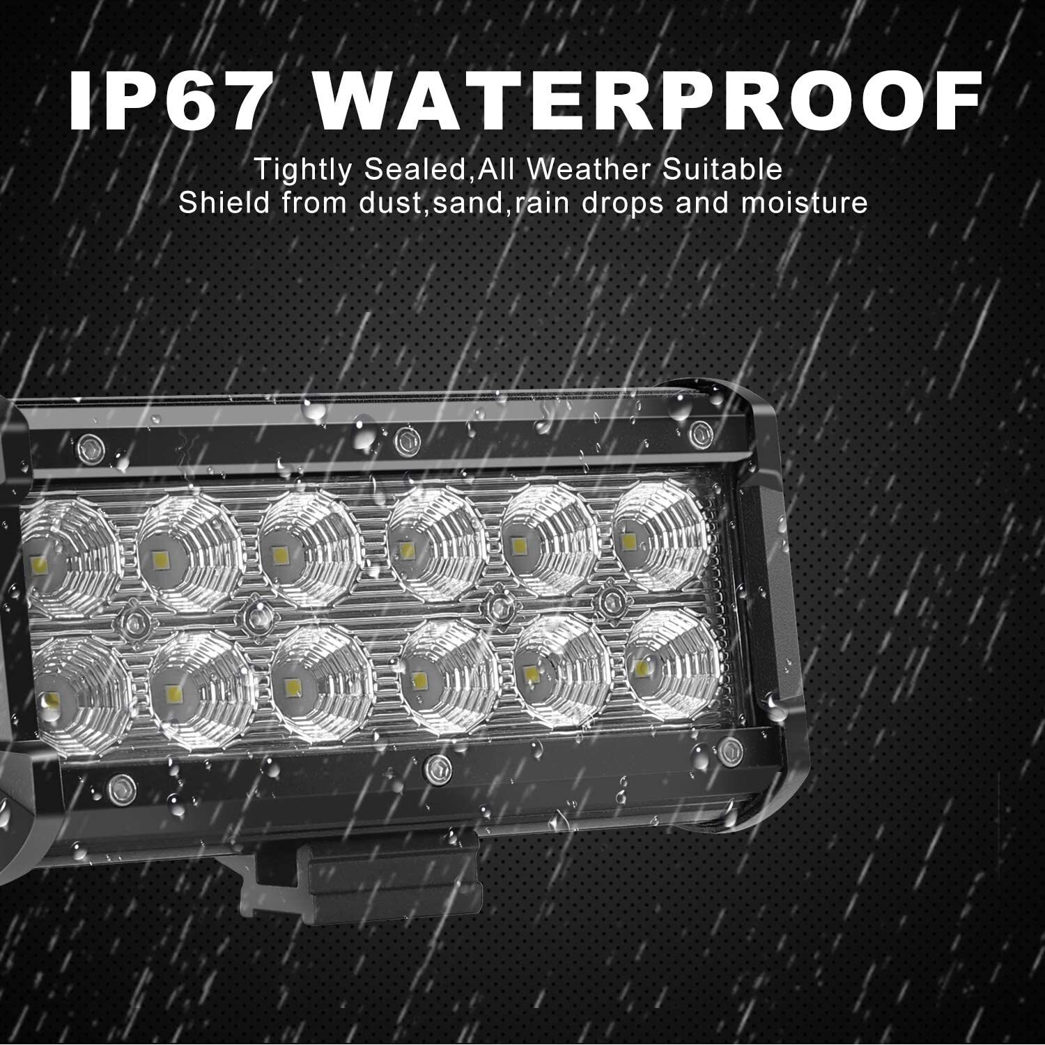 4x 7 pulgadas 144W LED barras de luz de trabajo haz de inundación niebla para conducir camión todoterreno 4x4- - Image 4