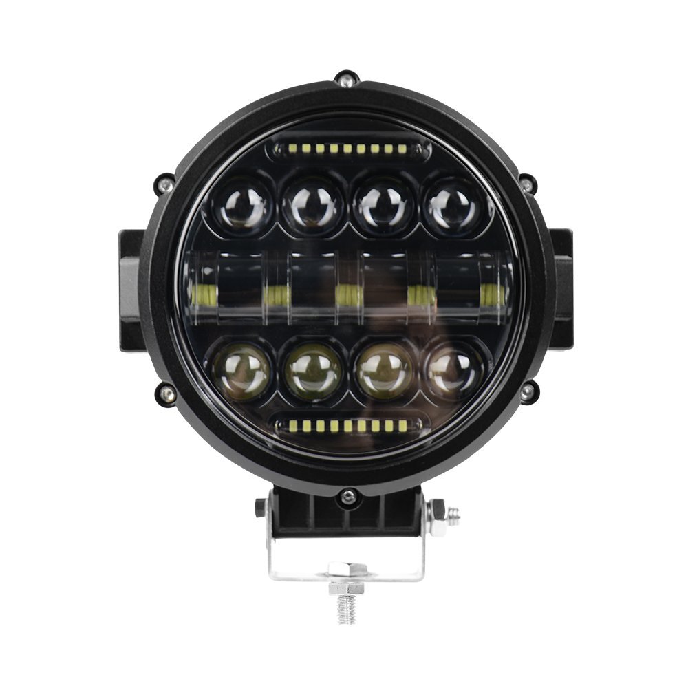 6x 7" Barras de Luz LED Redondas Punto de Trabajo Blanco Inundación DRL Offroad Conducción ATV 4x4 SUV- - Image 2