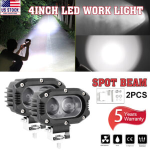 2x Barra de luces LED de trabajo de 4" lnch 4x4 todoterreno vainas antiniebla ATV SUV UTV lámpara de conducción-