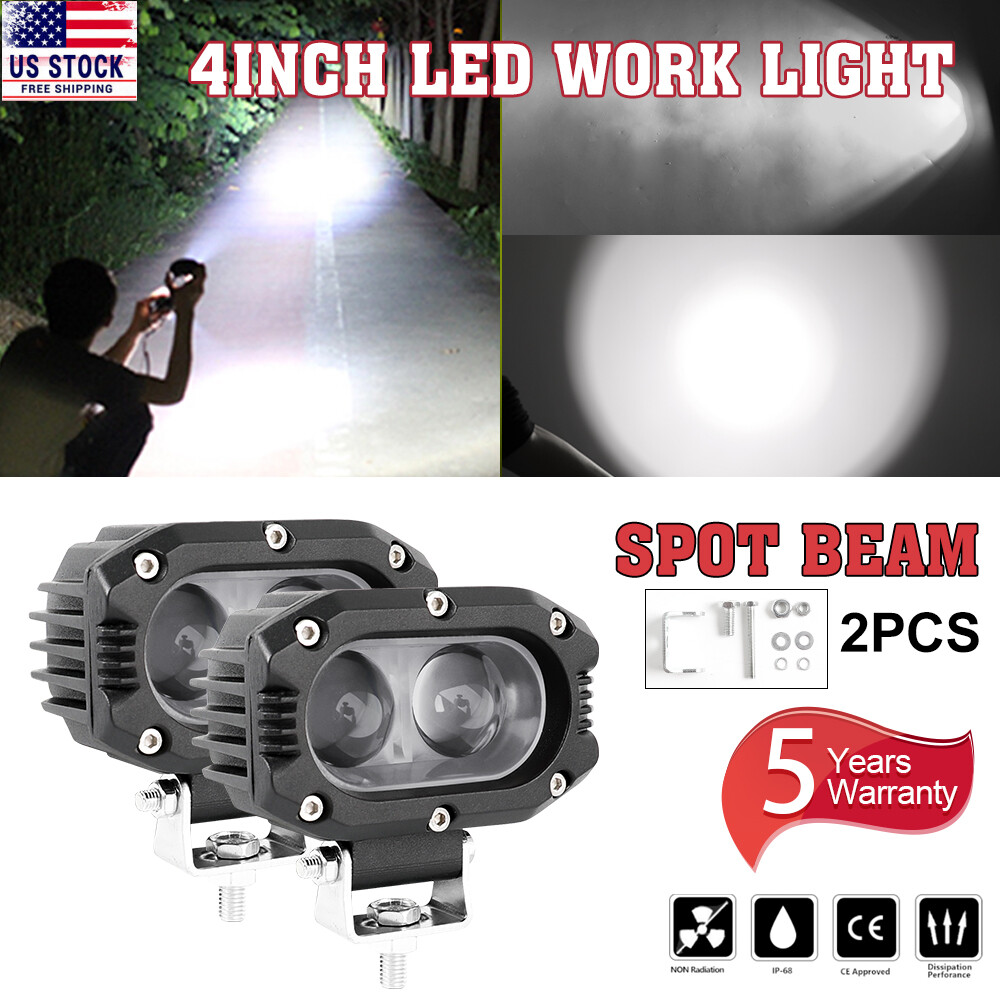 2x Barra de luces LED de trabajo de 4" lnch 4x4 todoterreno vainas antiniebla ATV SUV UTV lámpara de conducción-