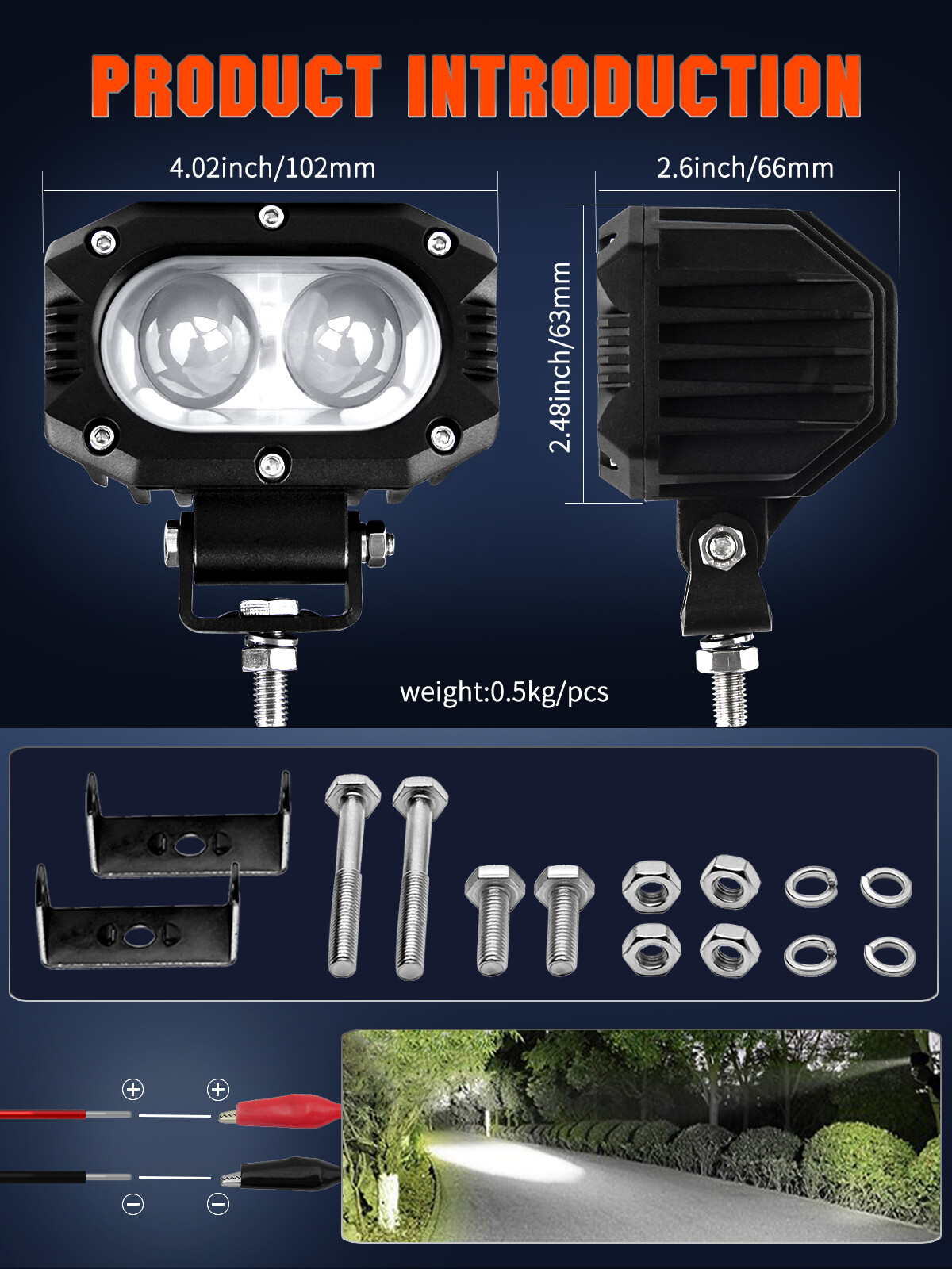 2x Barra de luces LED de trabajo de 4" lnch 4x4 todoterreno vainas antiniebla ATV SUV UTV lámpara de conducción- - Image 3