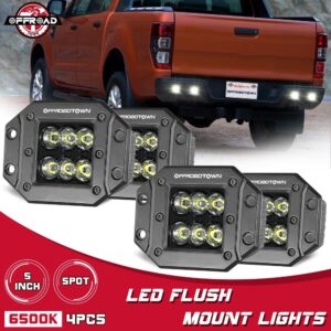 Barras de luz LED de montaje empotrado de 4 X 5" pulgadas punto conducción inversa vainas antiniebla SUV ATV 4x4-