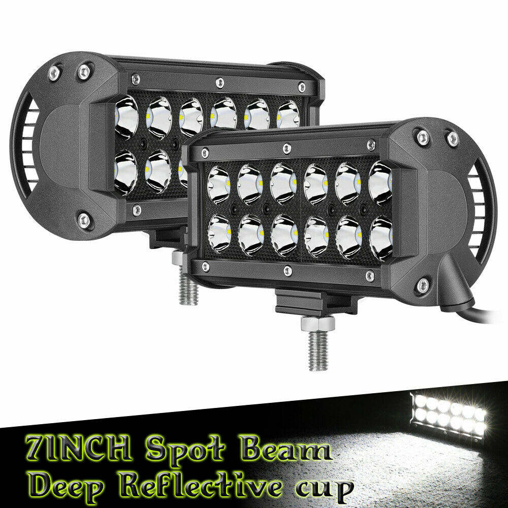 Barras de luz LED de doble fila de 7 pulgadas punto conducción dentro y fuera de carretera UTV 4x4 SUV respaldo -