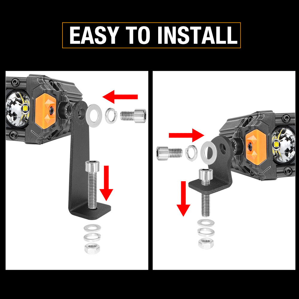 4X Barra de Luz de Trabajo LED Delgada Soporte de Montaje Lateral Universal 4x4 SUV ATV- - Image 5
