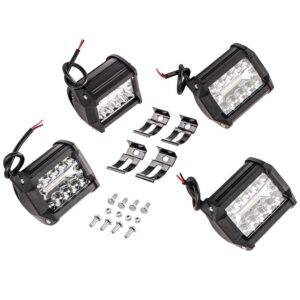 4x 4" pulgadas LED trabajo punto de inundación peine barra de luz conducción tractor todoterreno 4x4-