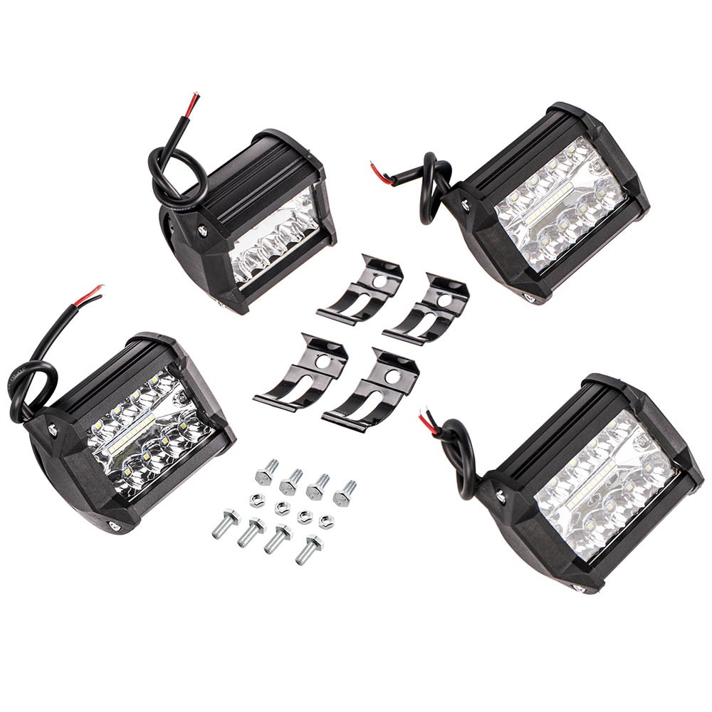 4x 4" pulgadas LED trabajo punto de inundación peine barra de luz conducción tractor todoterreno 4x4-