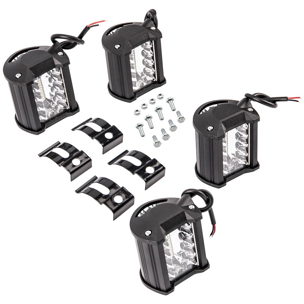 4x 4" pulgadas LED trabajo punto de inundación peine barra de luz conducción tractor todoterreno 4x4- - Image 3