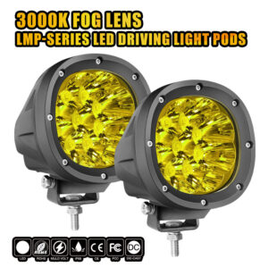 Par de luces LED redondas de conducción de 4" 90W cápsulas todoterreno camioneta 4x4 ATV SUV-