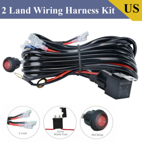 Kit de relé interruptor arnés de cableado barra de luz de conducción LED para 4x4 ATV 12V 40A-
