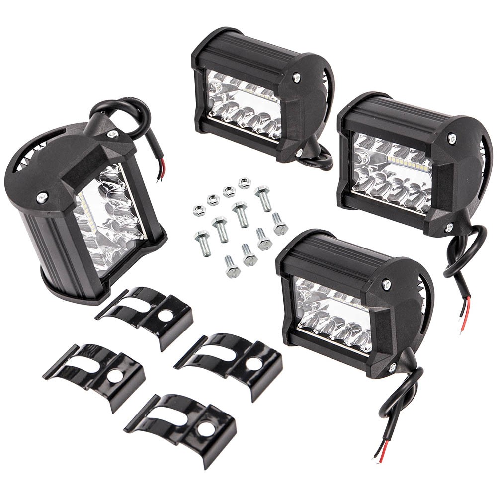 4x 4"Inch 12V 120W LED Work Lights Bar Flood Pods Driving Off-Road Tractor 4WD