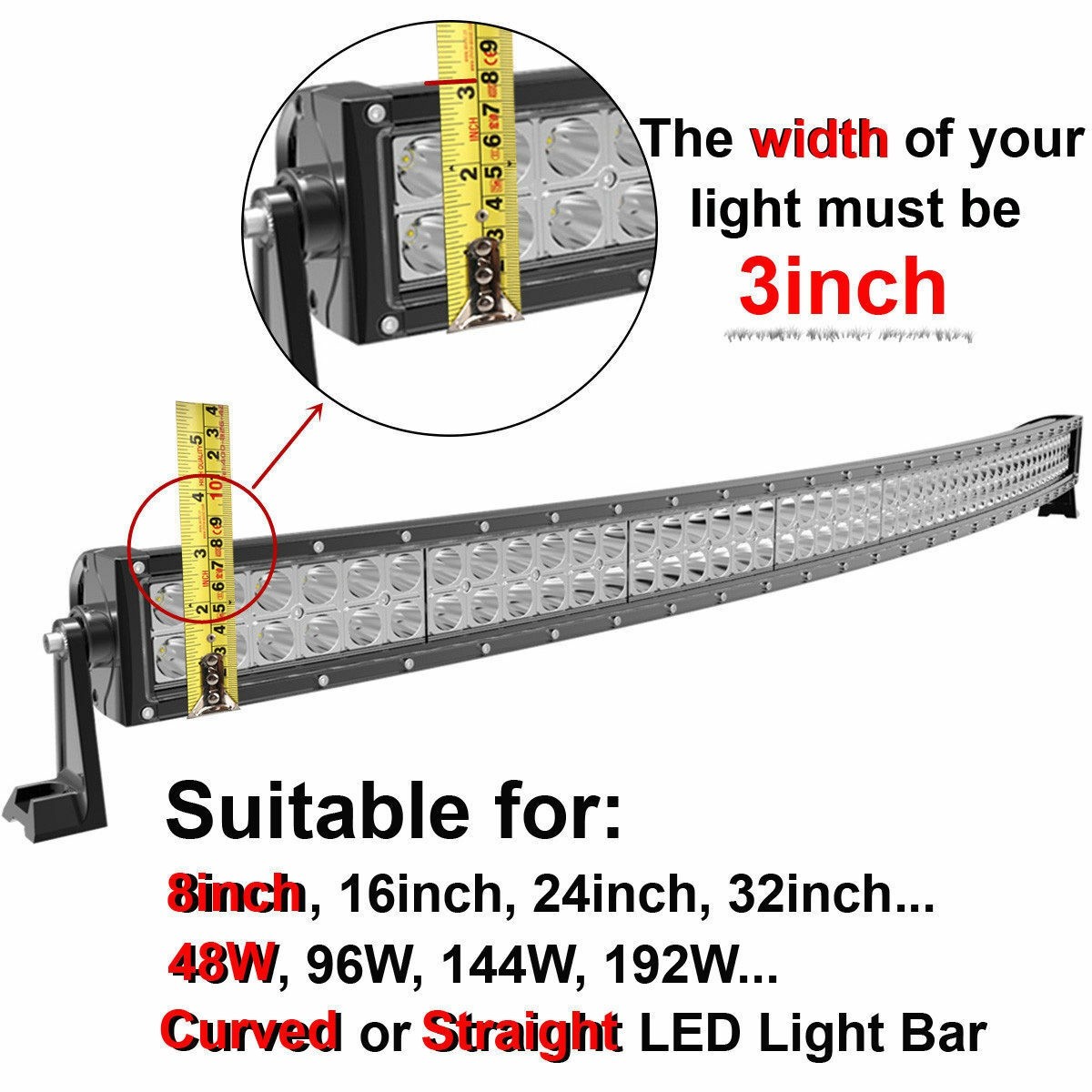 Cubierta de lente negra de 20 pulgadas para barra de luz LED camión todoterreno 4x4 SUV ATV E3U61609- - Image 5