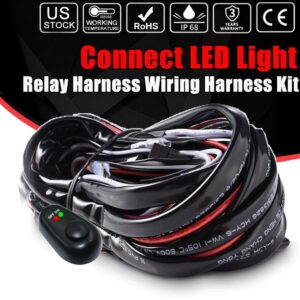 Kit de arnés de cableado de barra de luz LED 40A interruptor de encendido y apagado de relé de fusibles para 4x4 ATV UTV-