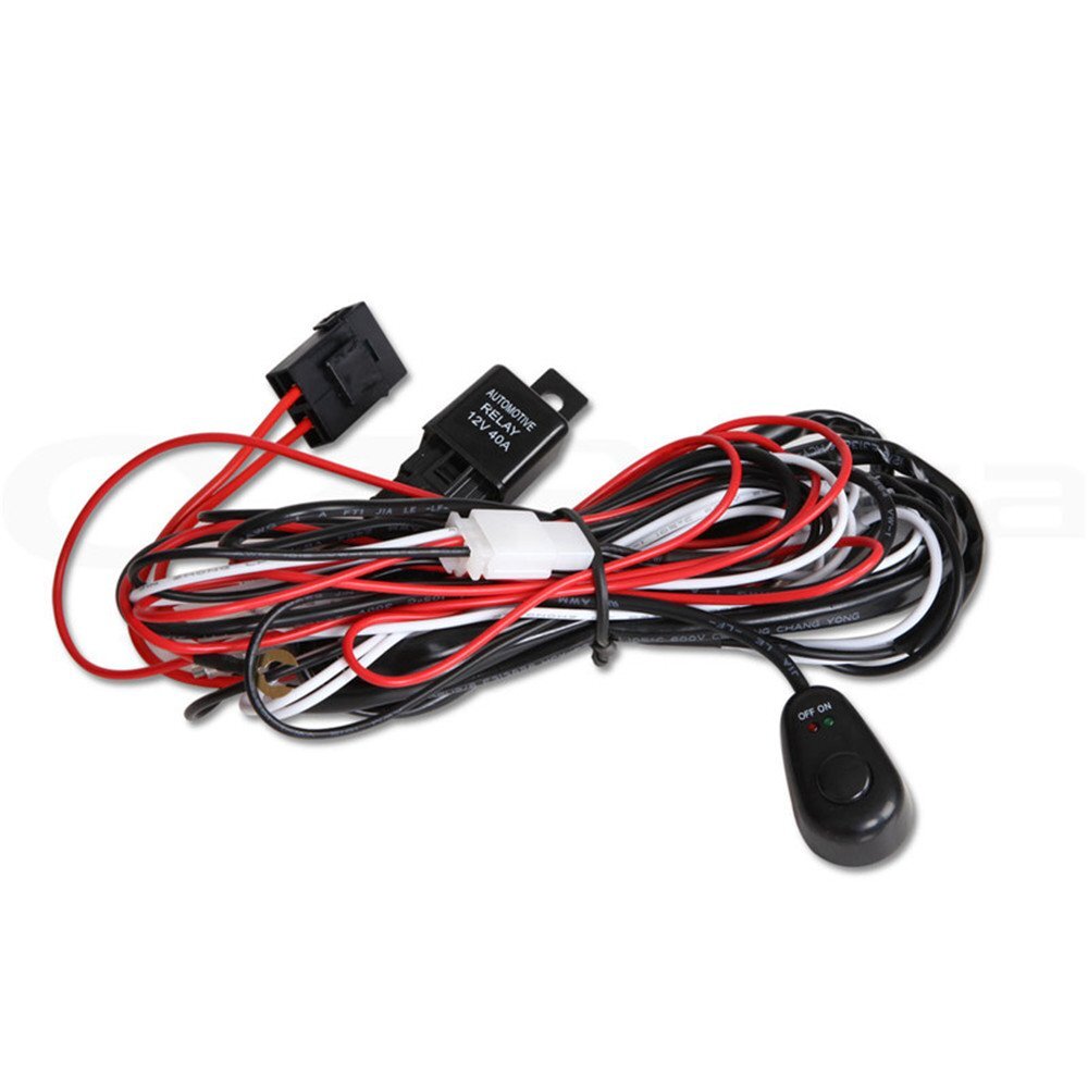 Kit de arnés de cableado de barra de luz LED 40A interruptor de encendido y apagado de relé de fusibles para 4x4 ATV UTV- - Image 4