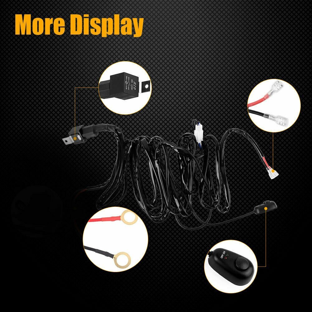 Kit de arnés de cableado de barra de luz LED 40A interruptor de encendido y apagado de relé de fusibles para 4x4 ATV UTV- - Image 5