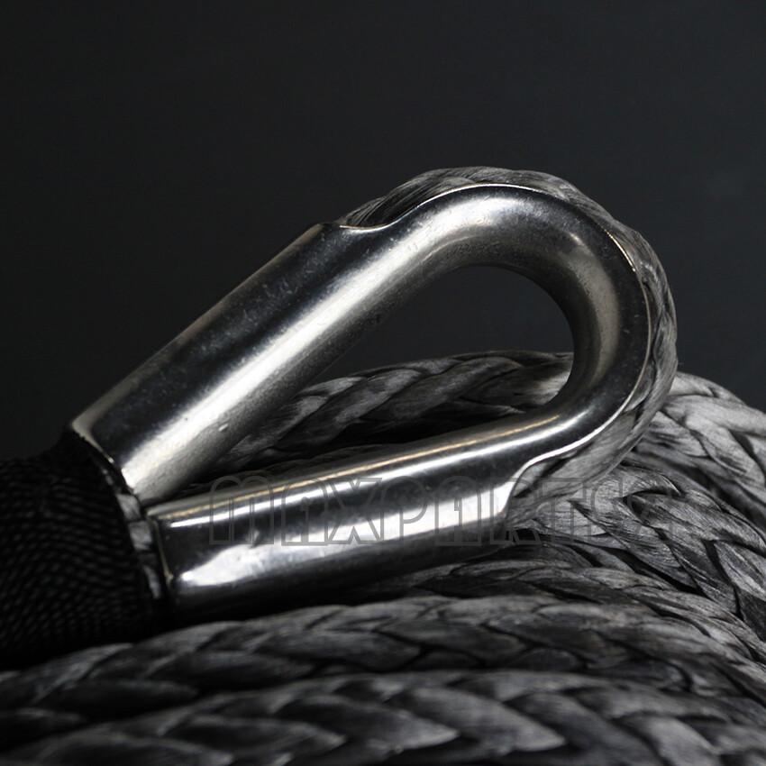 Synthetic Winch Rope 10mm x 30M ( 100' ) recovery Cable 4WD 4X4 replacement - Image 3