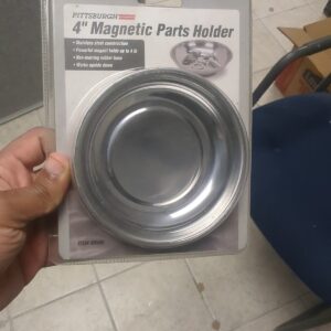 Pittsburgh 4" Round Magnetic Tray Tool Screw Part Holder Stainless Organizer-NEW