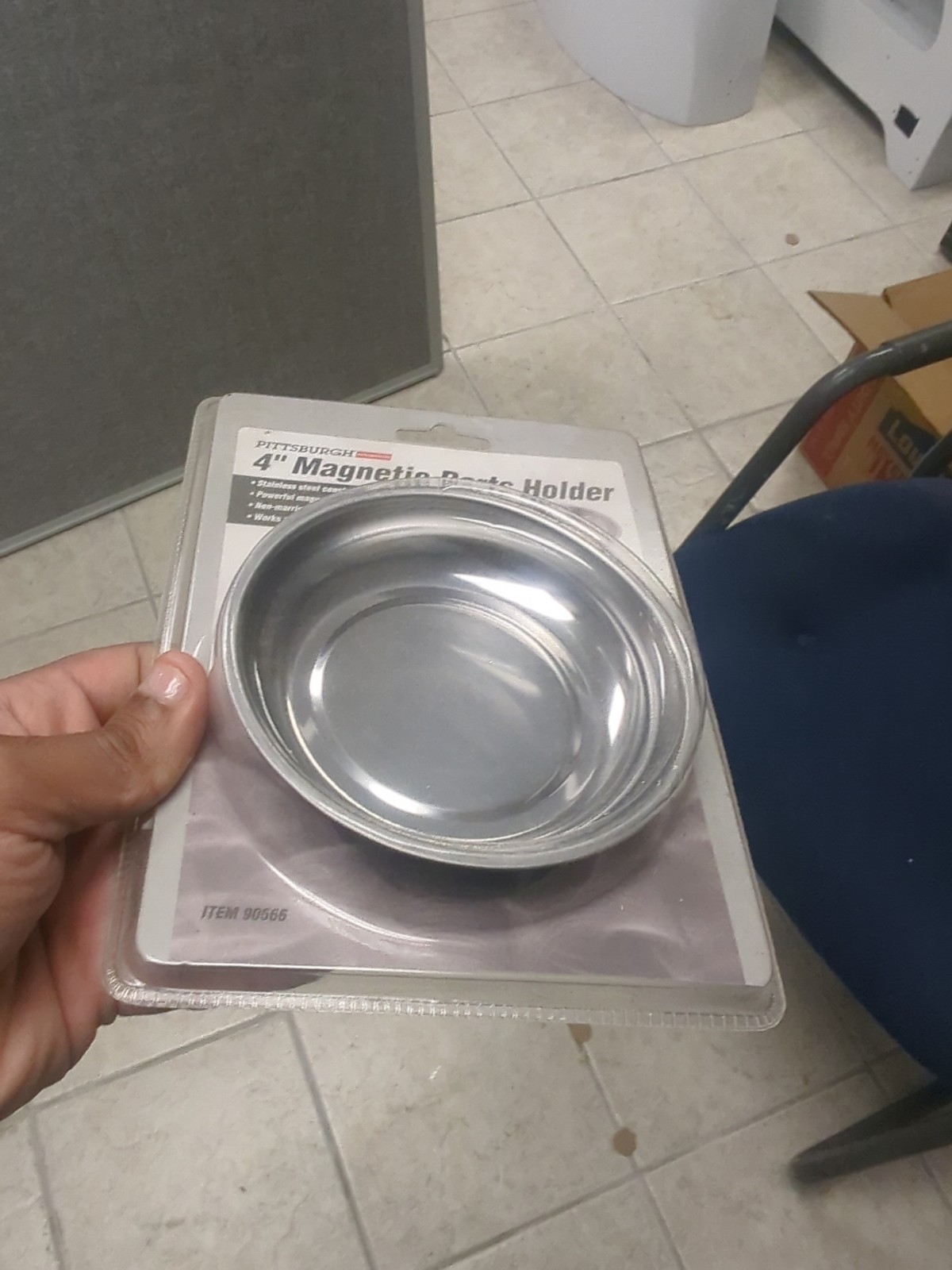 Pittsburgh 4" Round Magnetic Tray Tool Screw Part Holder Stainless Organizer-NEW - Image 2