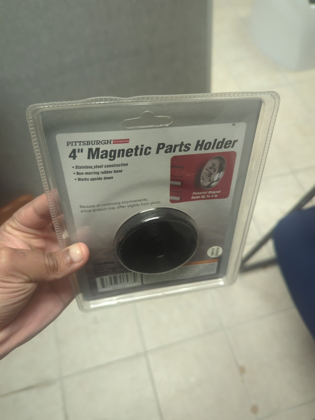 Pittsburgh 4" Round Magnetic Tray Tool Screw Part Holder Stainless Organizer-NEW - Image 4