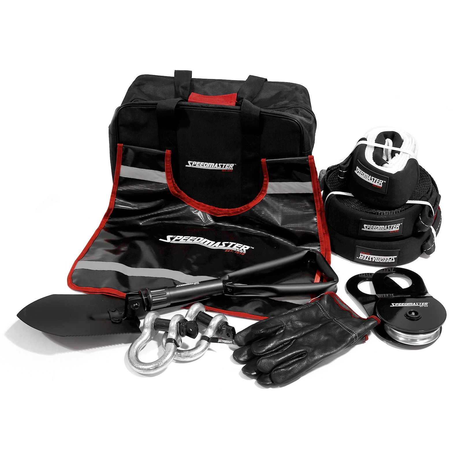 Kit de recuperación de cabrestante 4x4 Plus (bolsa de guantes con correas de grillete para arrebatar) 10 piezas-