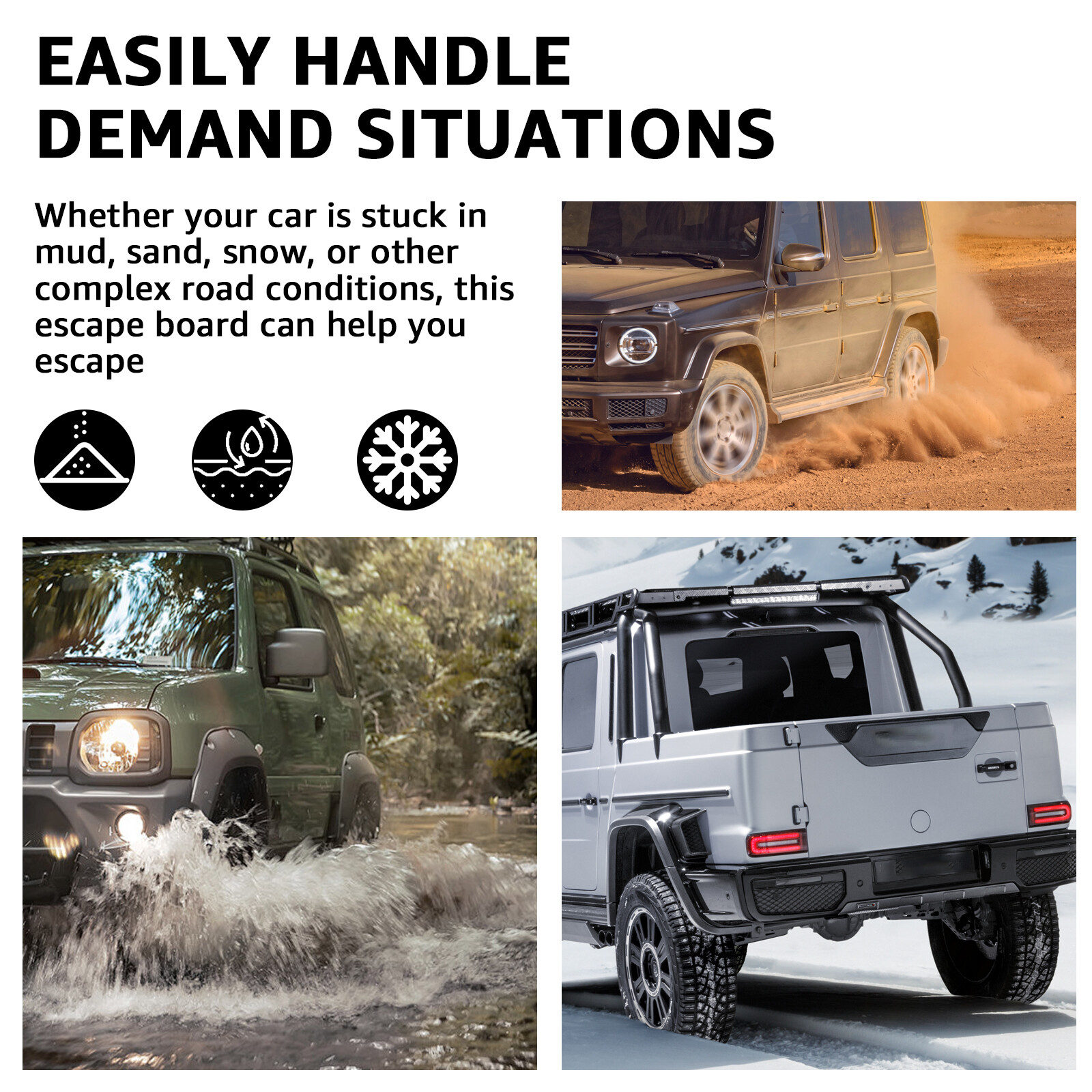 2PCS PP Off-road Traction Boards 4WD Recovery Track Mats for Mud Snow Sand - Image 3