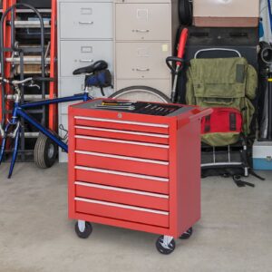7 Drawer Roller Tool Chest Mobile Lockable Toolbox, Storage Organizer Workshop