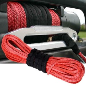 Cable de recuperación de línea de cuerda de cabrestante sintético 1/4"x50' 7700LBS 4x4 ATV UTV con funda-