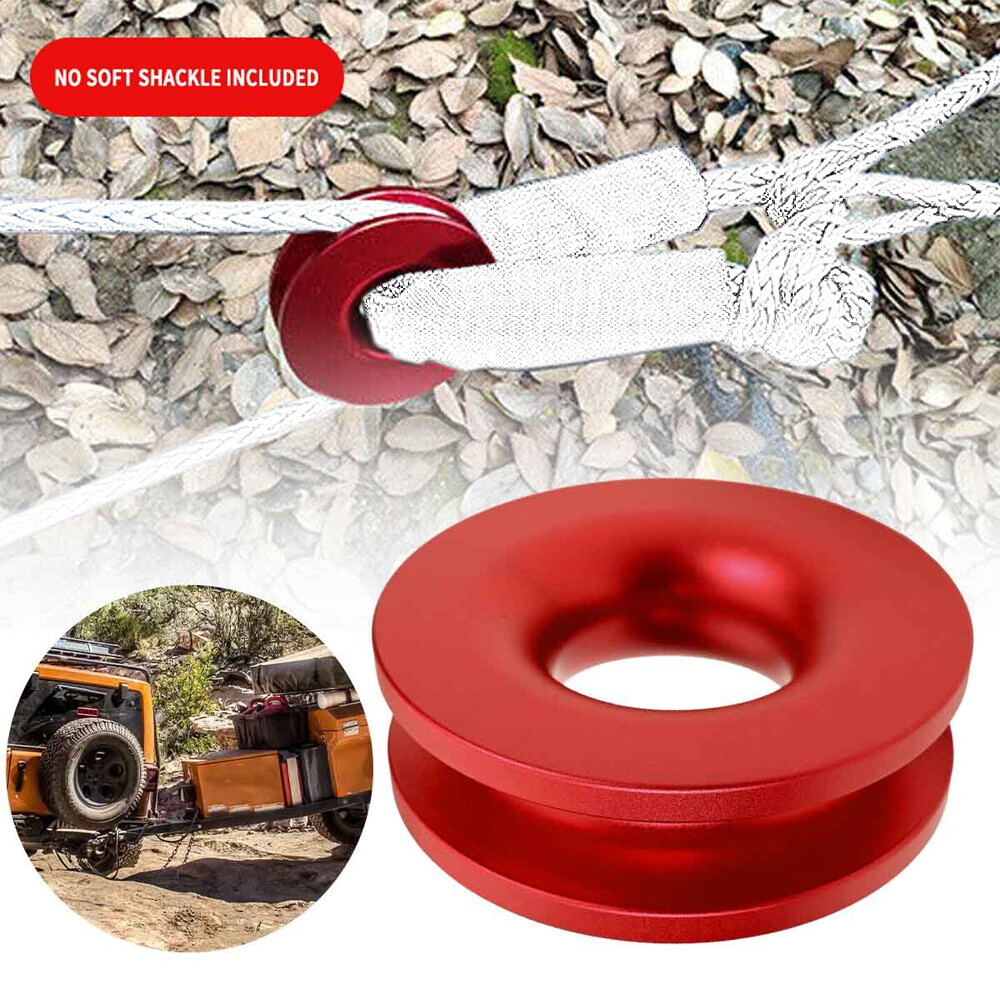 41000lbs 4WD Recovery Ring SNATCH-RING grillete suave cuerda de viento polea aluminio#-
