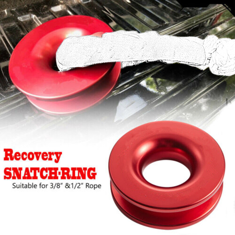 41000lbs 4WD Recovery Ring SNATCH-RING grillete suave cuerda de viento polea aluminio#- - Image 2