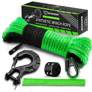 Cable de recuperación de línea de cuerda de cabrestante sintético de 1/4"x50' 10000 lb 4x4 ATV UTV con funda-
