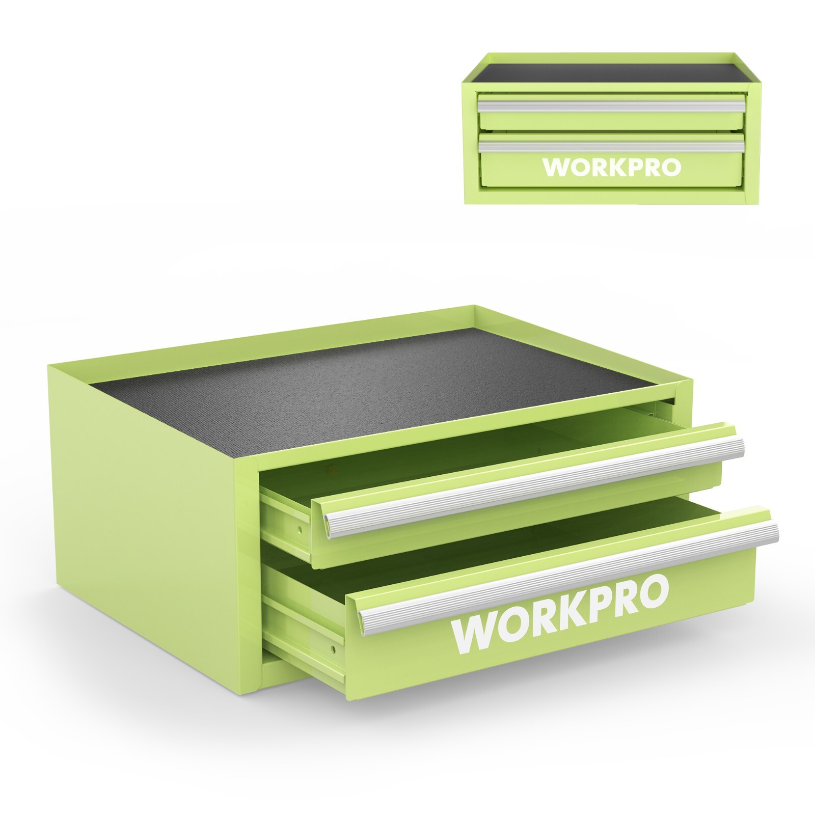 WORKPRO Green/Blue/Pink 12.5" Mini Toolbox Small Metal Tool Chest w/Drawer Liner - Image 3