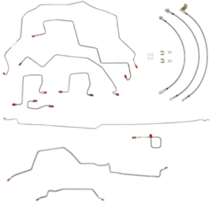 Kit de línea de freno y manguera para Dodge Ram3500 98-01 4x4 plataforma larga cabina regular RWABS trasero-BLH87-