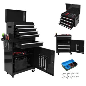 5-Drawer Rolling Tool Chest w/ Wheels & Detachable Top Heavy-Duty Steel Toolbox