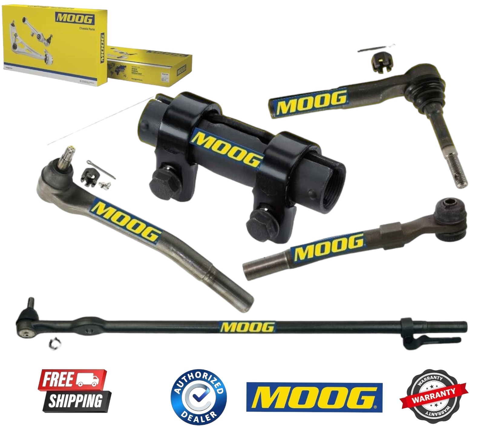 Kit de eslabones de arrastre de varilla de amarre de rótula Moog genuino apto para F-250 F-350 Super Duty 4x4 4x4-