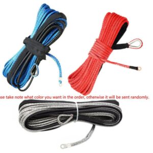 Cable de recuperación de línea de cuerda de cabrestante sintético 3/16"x50' 10000 lb 4x4 ATV UTV con funda-