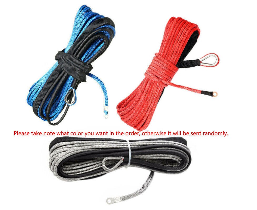 Cable de recuperación de línea de cuerda de cabrestante sintético 3/16"x50' 10000 lb 4x4 ATV UTV con funda-